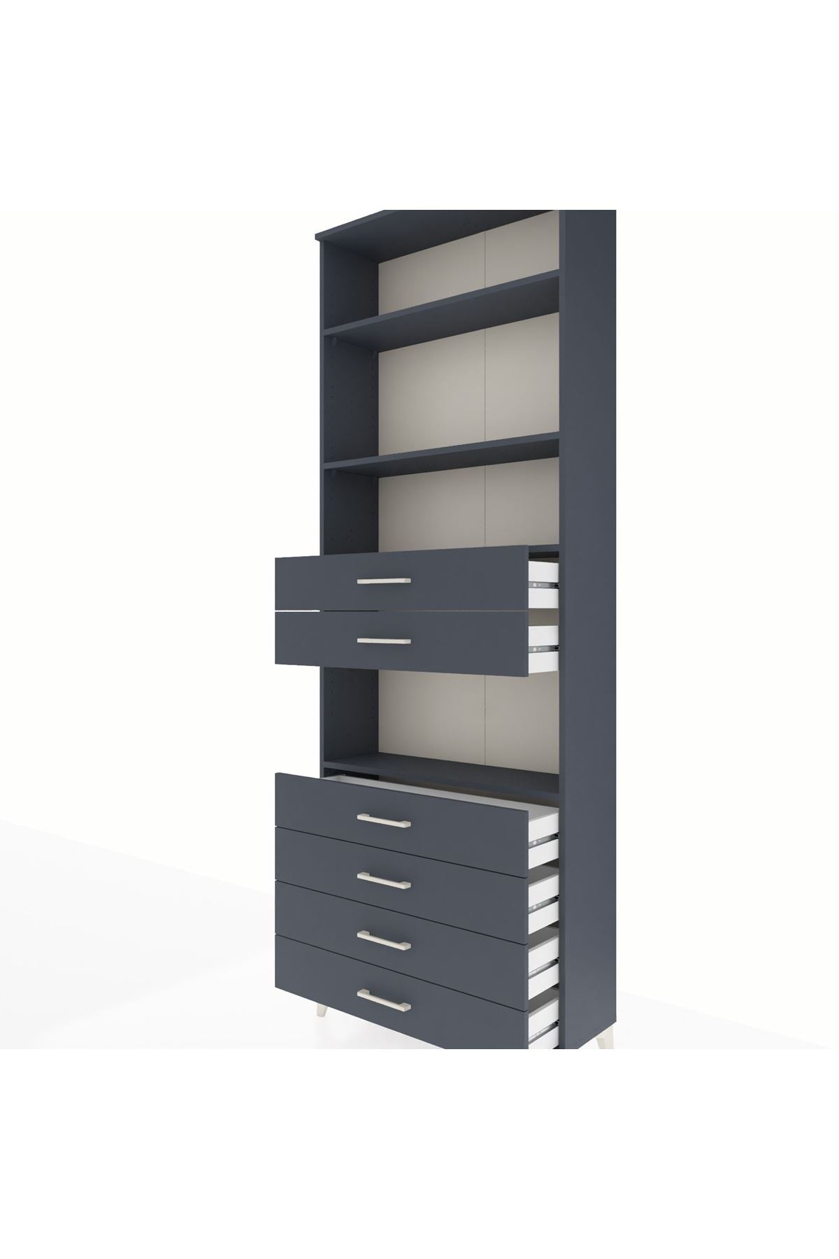 Arges Dolap 4 Raflı 6 Çekmeceli 88x30x243 - S33M218V5A