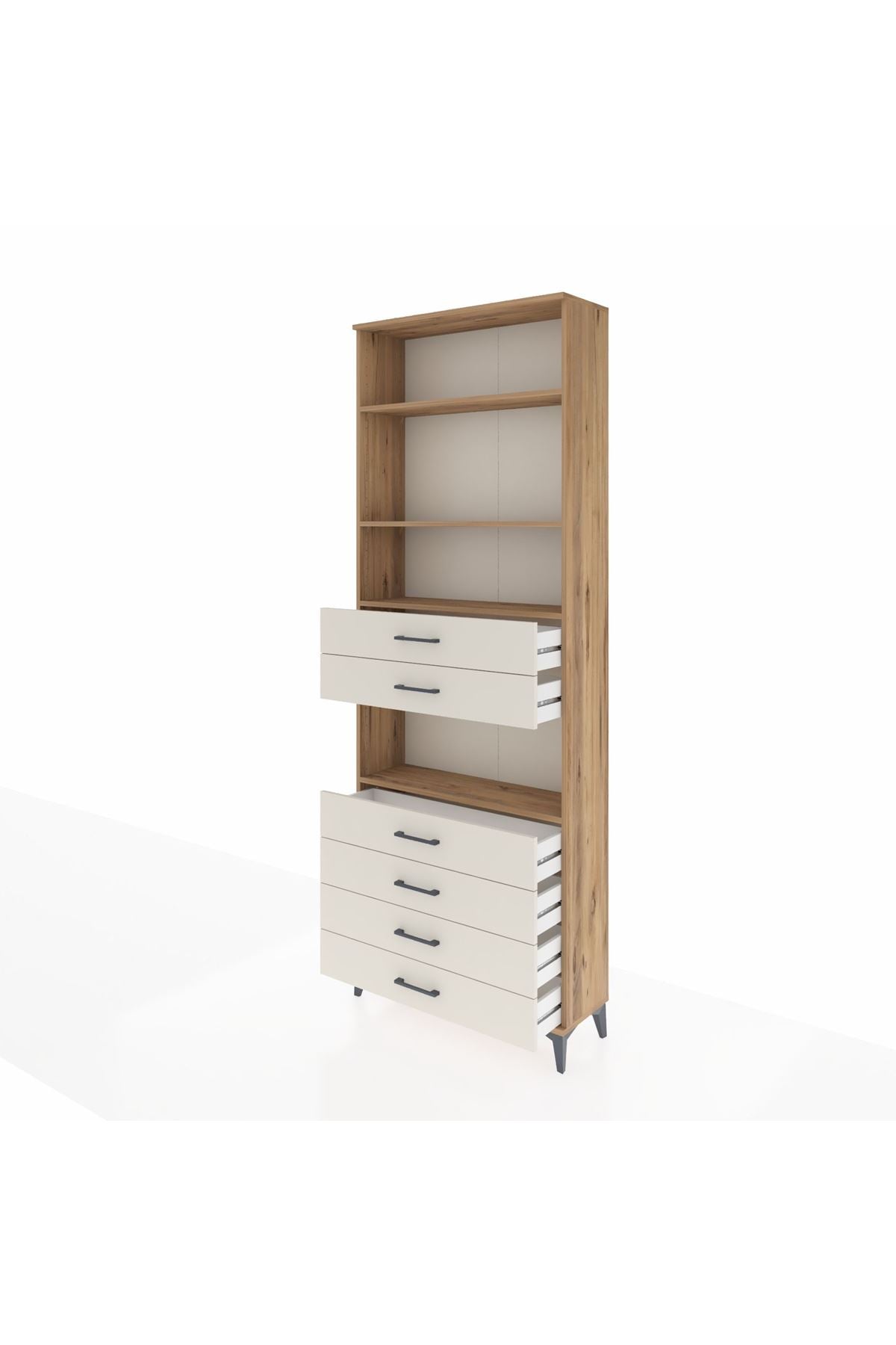 Arges Dolap 4 Raflı 6 Çekmeceli 88x30x243 - S33M218V7A