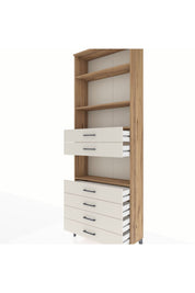 Arges Dolap 4 Raflı 6 Çekmeceli 88x30x243 - S33M218V7A