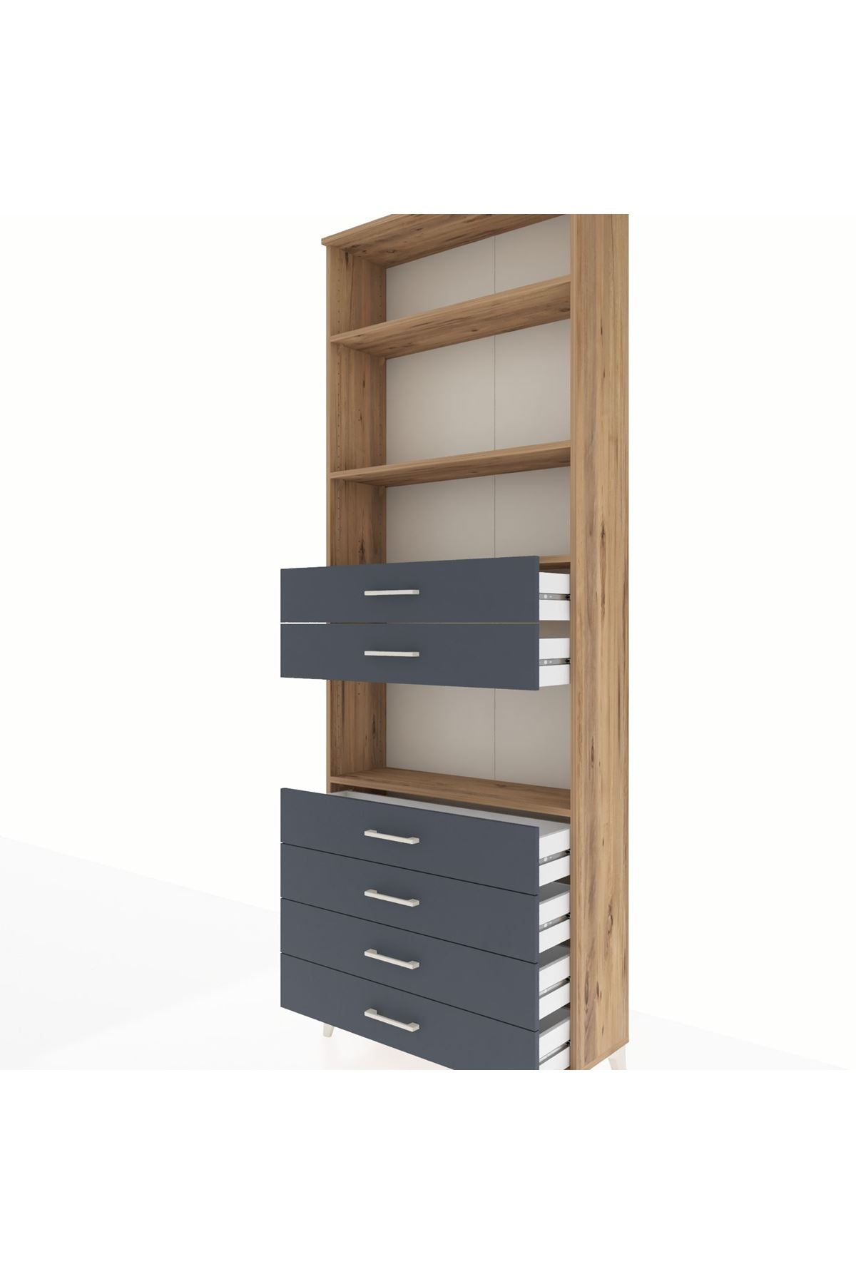 Arges Dolap 4 Raflı 6 Çekmeceli 88x30x243 - S33M218V8A