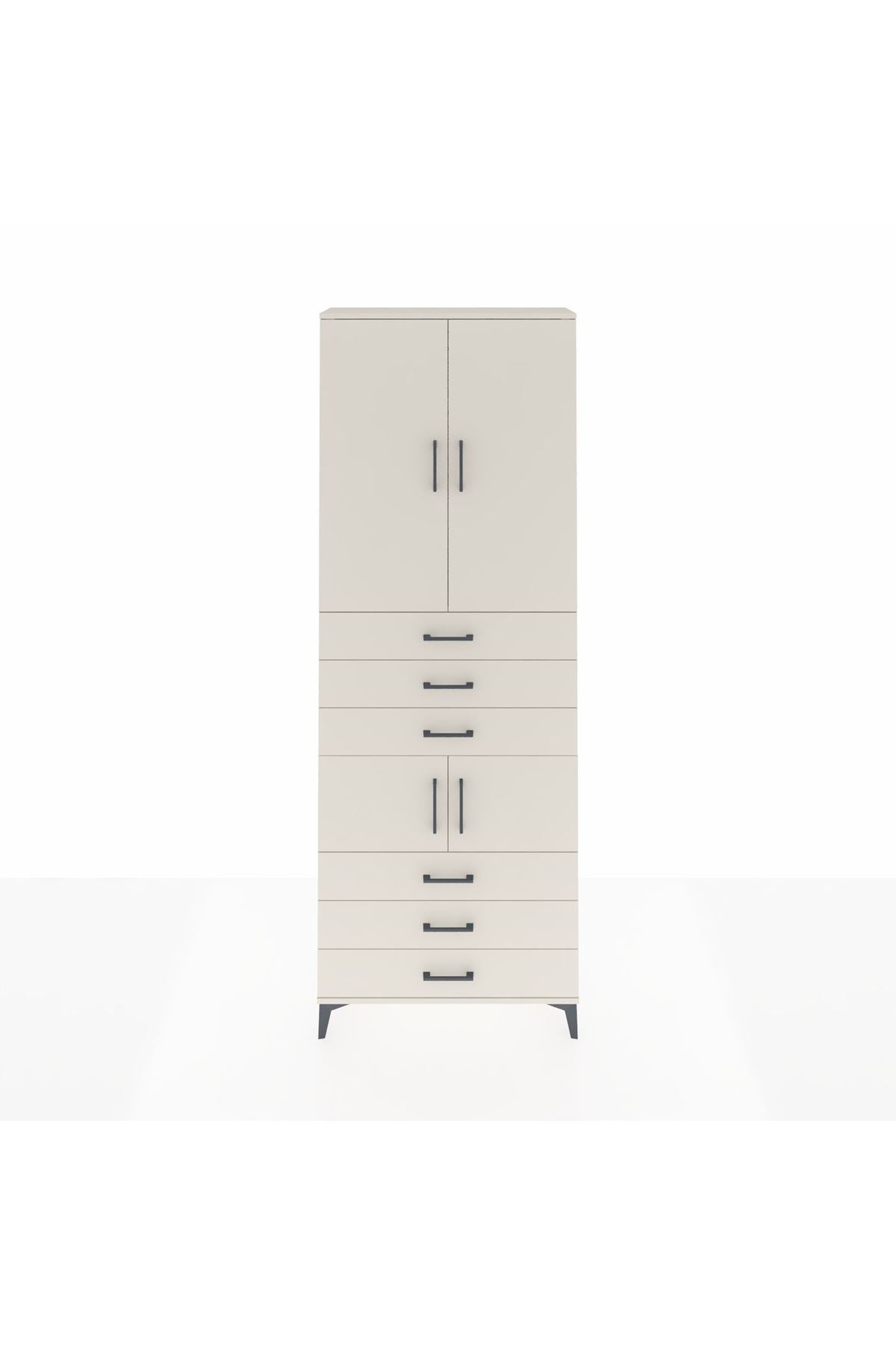 Arges Dolap 4 Raflı 6 Çekmeceli 4 Kapaklı 88x30x243 - S33M219V1A