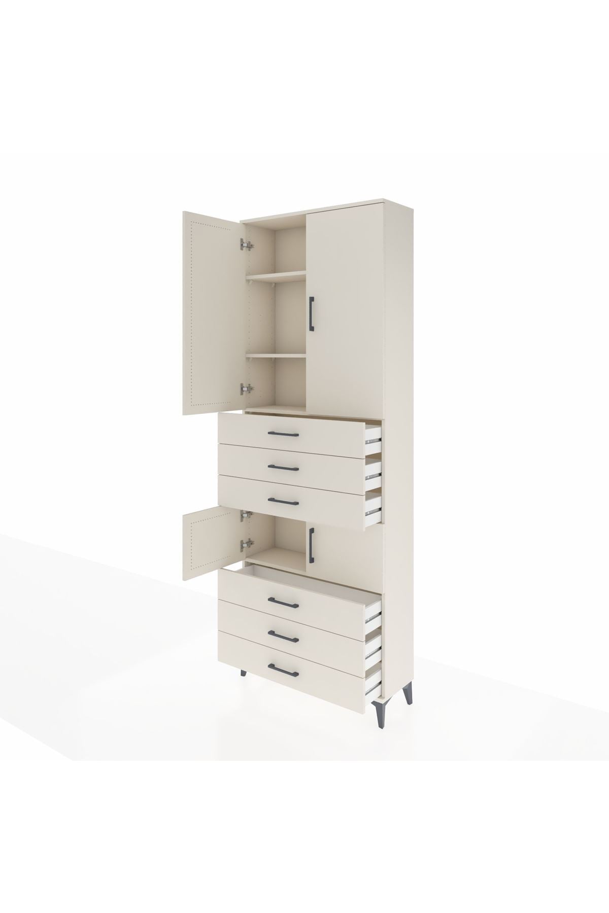 Arges Dolap 4 Raflı 6 Çekmeceli 4 Kapaklı 88x30x243 - S33M219V1A