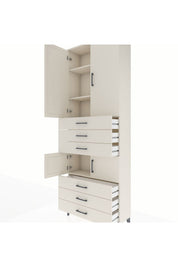 Arges Dolap 4 Raflı 6 Çekmeceli 4 Kapaklı 88x30x243 - S33M219V1A