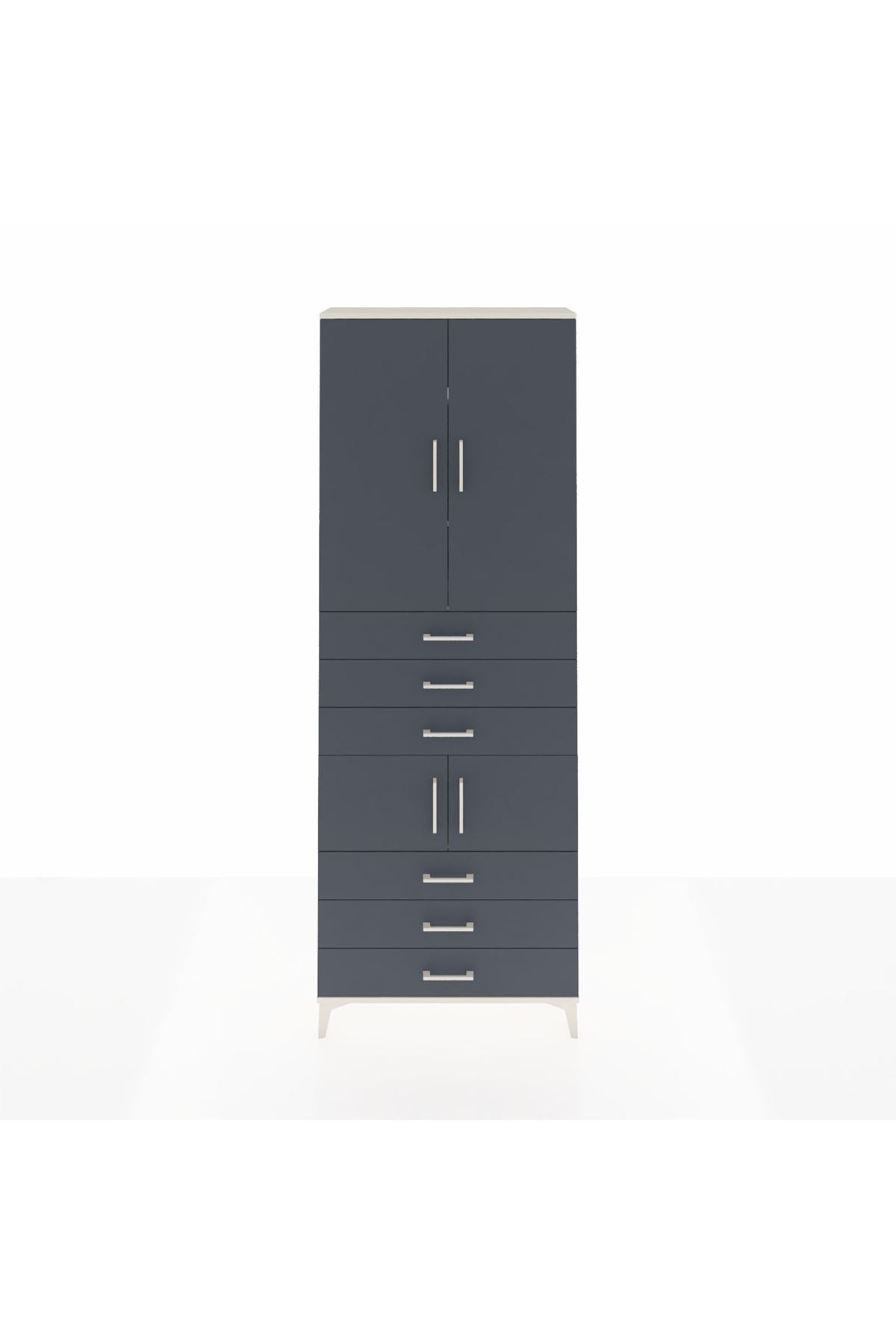 Arges Dolap 4 Raflı 6 Çekmeceli 4 Kapaklı 88x30x243 - S33M219V2A