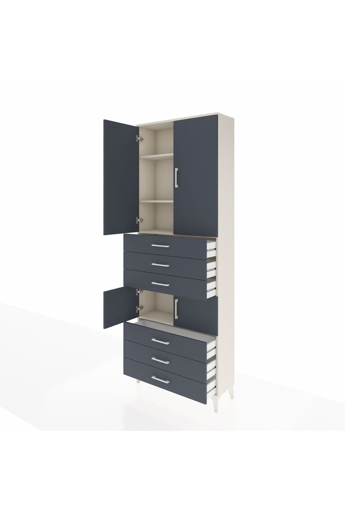 Arges Dolap 4 Raflı 6 Çekmeceli 4 Kapaklı 88x30x243 - S33M219V2A