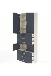 Arges Dolap 4 Raflı 6 Çekmeceli 4 Kapaklı 88x30x243 - S33M219V2A