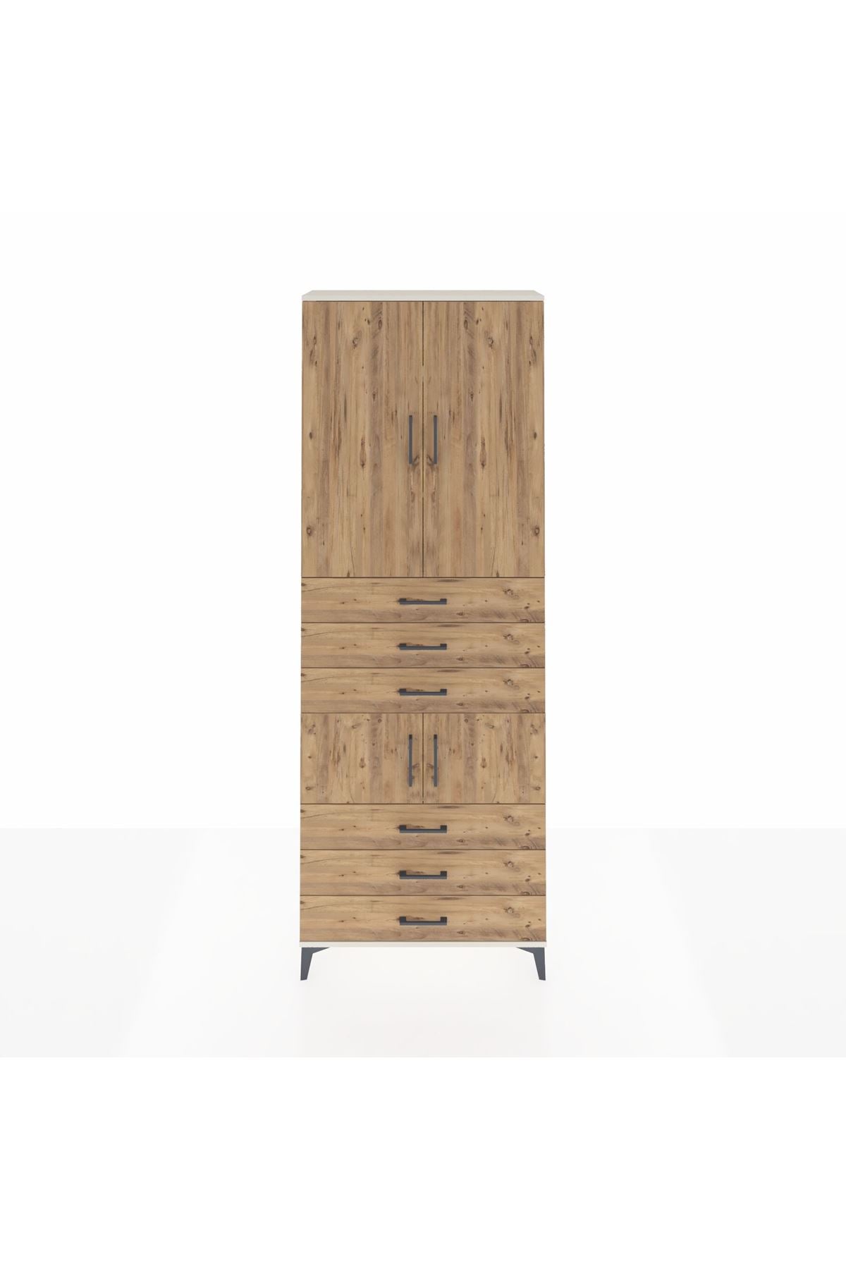Arges Dolap 4 Raflı 6 Çekmeceli 4 Kapaklı 88x30x243 - S33M219V3A