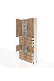 Arges Dolap 4 Raflı 6 Çekmeceli 4 Kapaklı 88x30x243 - S33M219V3A