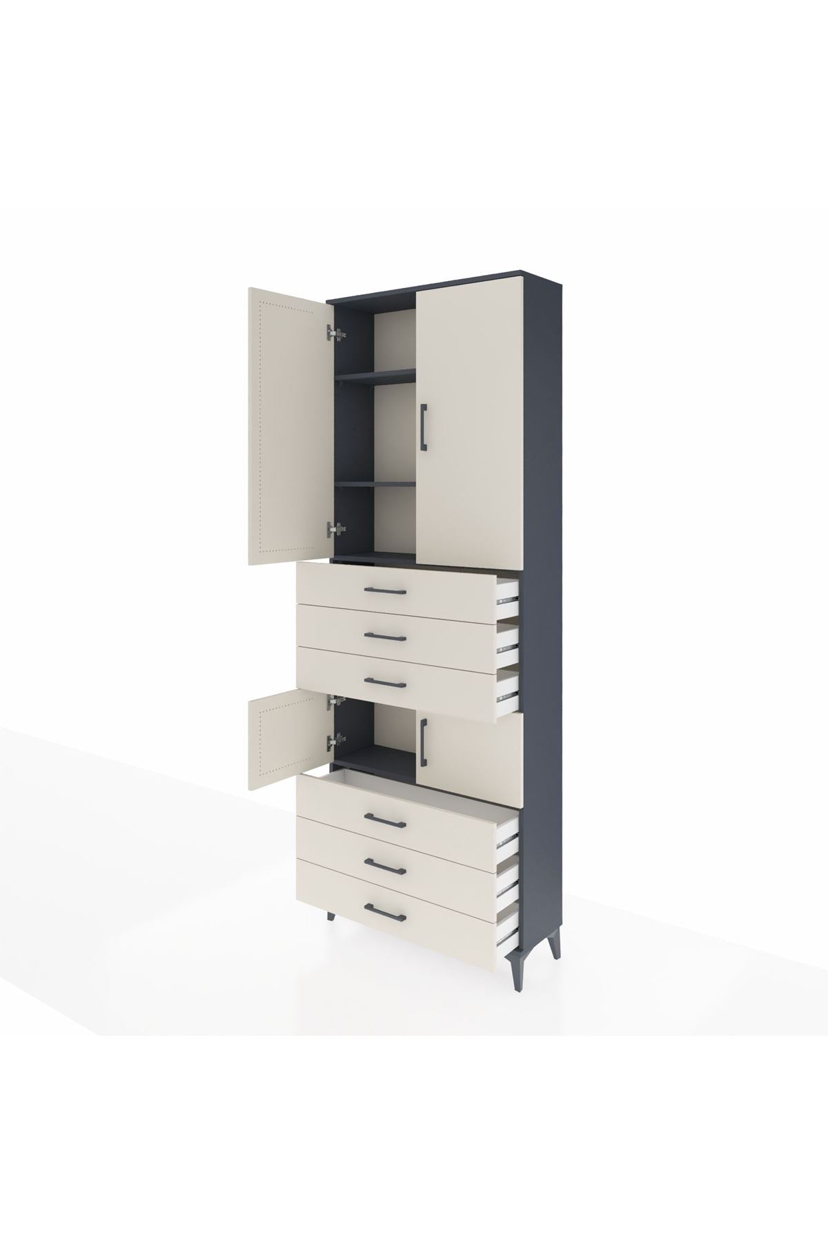 Arges Dolap 4 Raflı 6 Çekmeceli 4 Kapaklı 88x30x243 - S33M219V4A