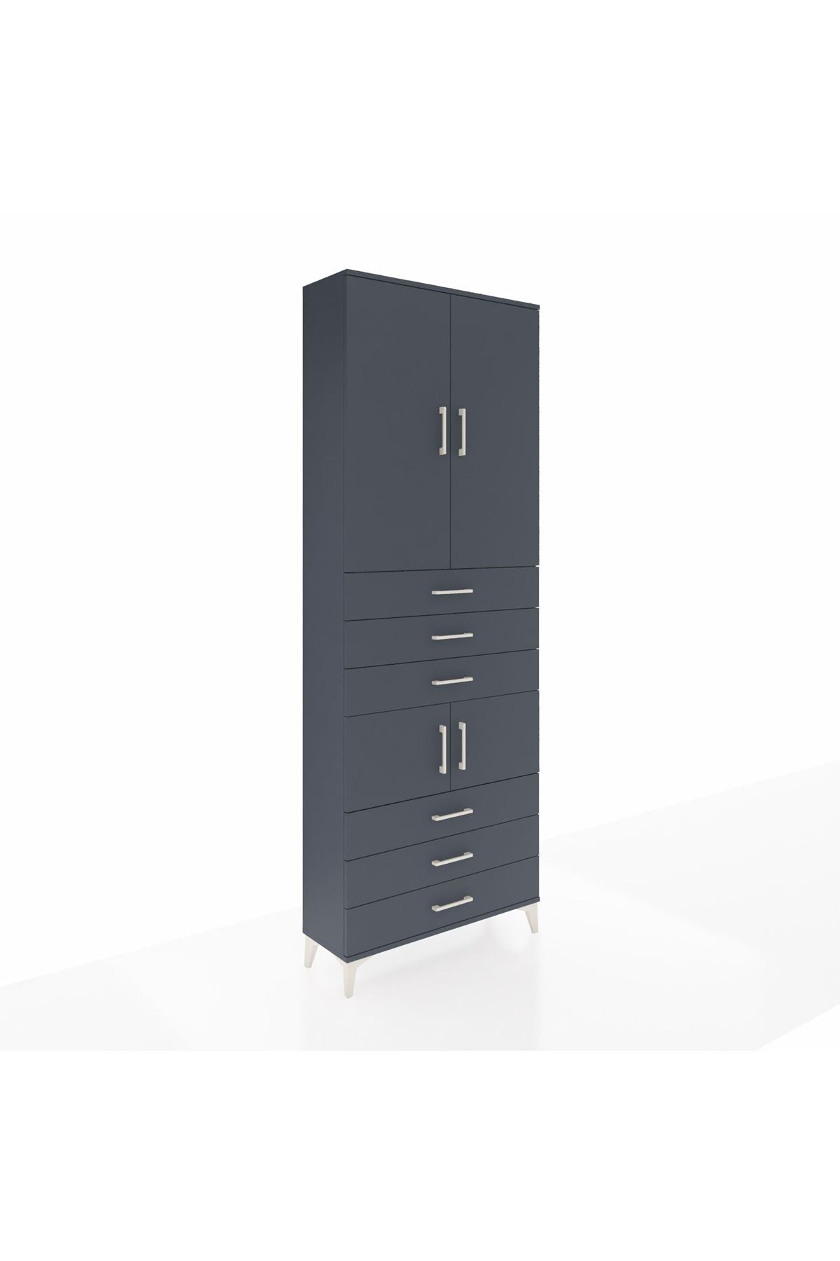 Arges Dolap 4 Raflı 6 Çekmeceli 4 Kapaklı 88x30x243 - S33M219V5A