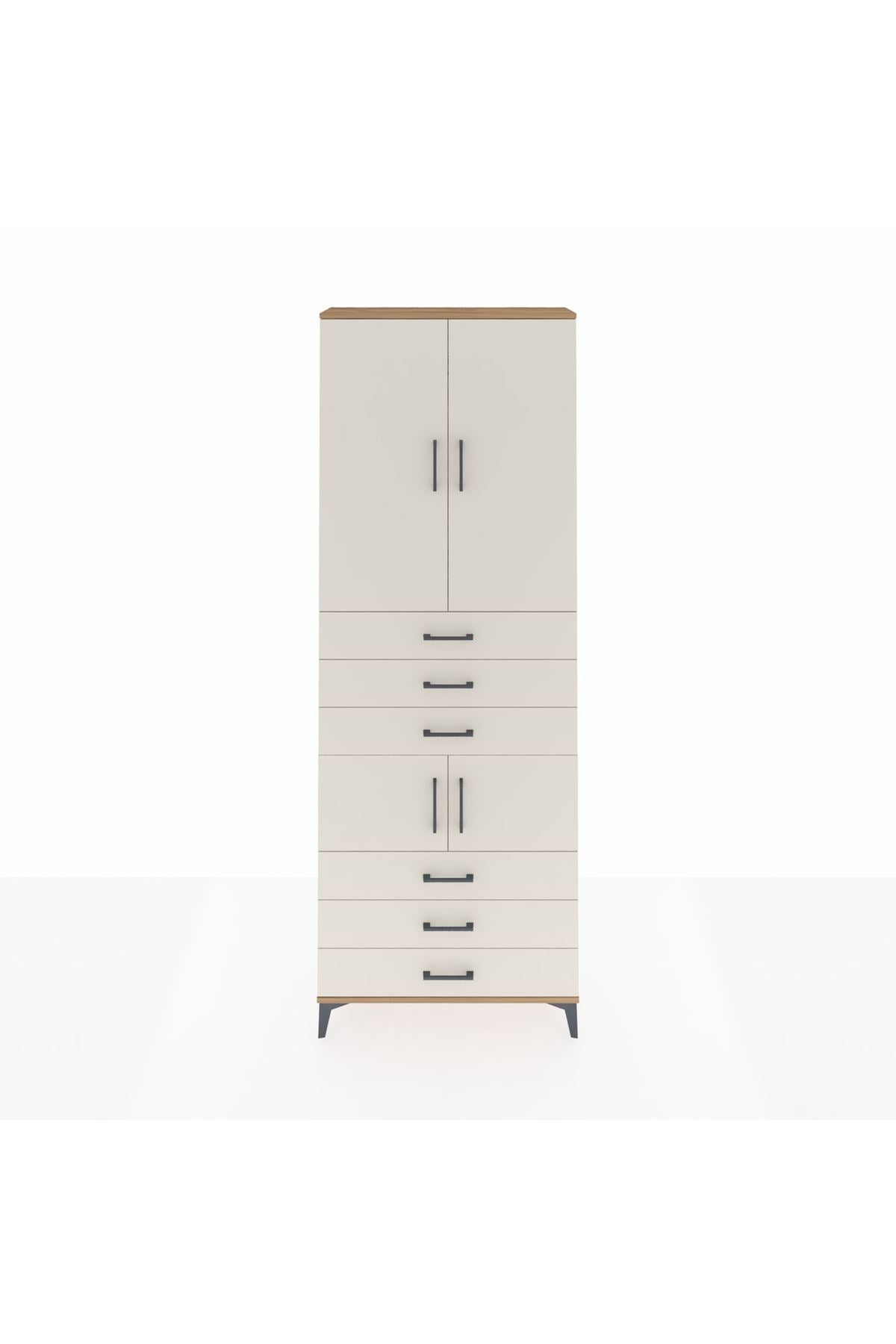 Arges Dolap 4 Raflı 6 Çekmeceli 4 Kapaklı 88x30x243 - S33M219V7A