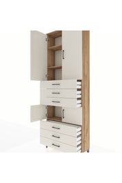 Arges Dolap 4 Raflı 6 Çekmeceli 4 Kapaklı 88x30x243 - S33M219V7A