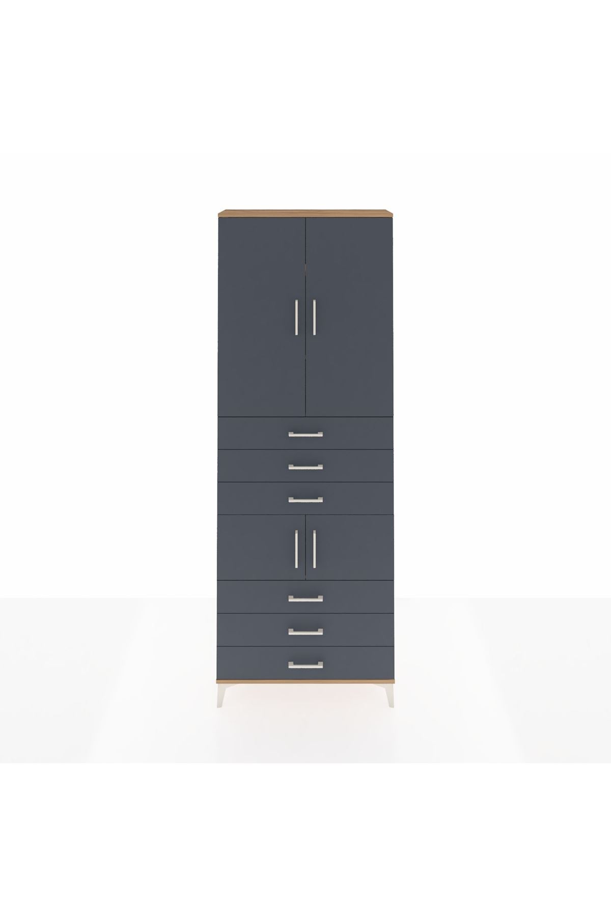 Arges Dolap 4 Raflı 6 Çekmeceli 4 Kapaklı 88x30x243 - S33M219V8A