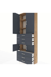Arges Dolap 4 Raflı 6 Çekmeceli 4 Kapaklı 88x30x243 - S33M219V8A