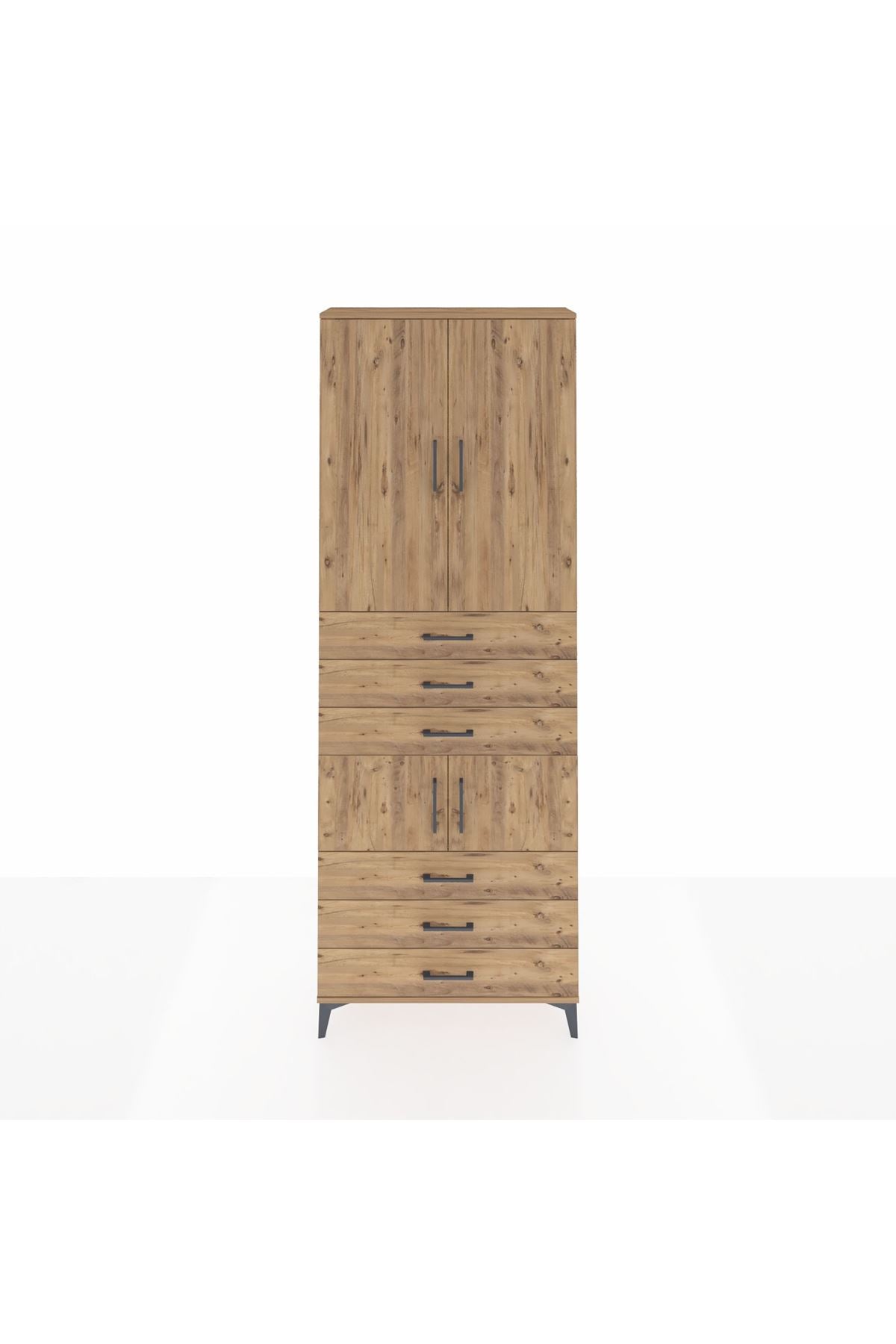 Arges Dolap 4 Raflı 6 Çekmeceli 4 Kapaklı 88x30x243 - S33M219V9A
