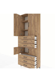 Arges Dolap 4 Raflı 6 Çekmeceli 4 Kapaklı 88x30x243 - S33M219V9A