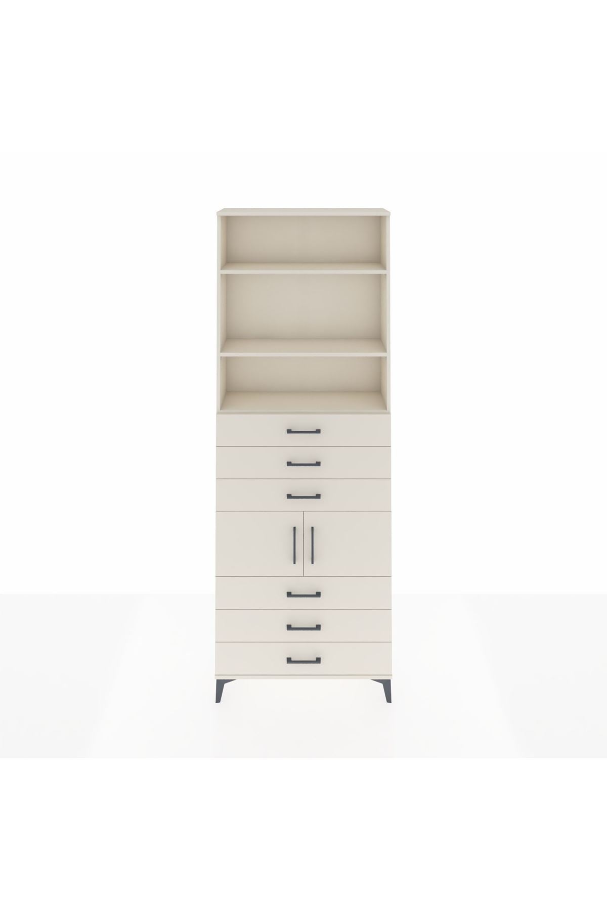 Arges Dolap 4 Raflı 6 Çekmeceli 2 Kapaklı 88x30x243 - S33M220V1A