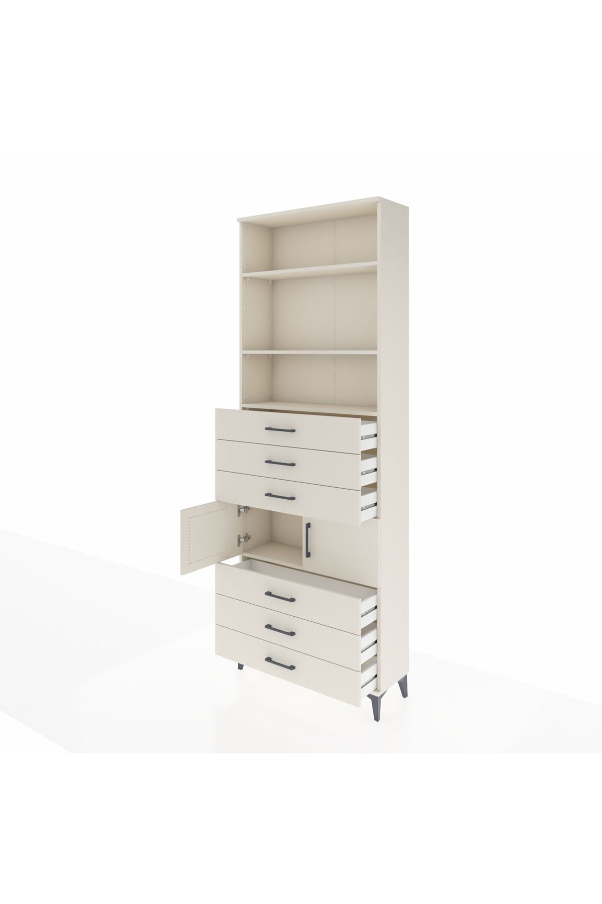 Arges Dolap 4 Raflı 6 Çekmeceli 2 Kapaklı 88x30x243 - S33M220V1A