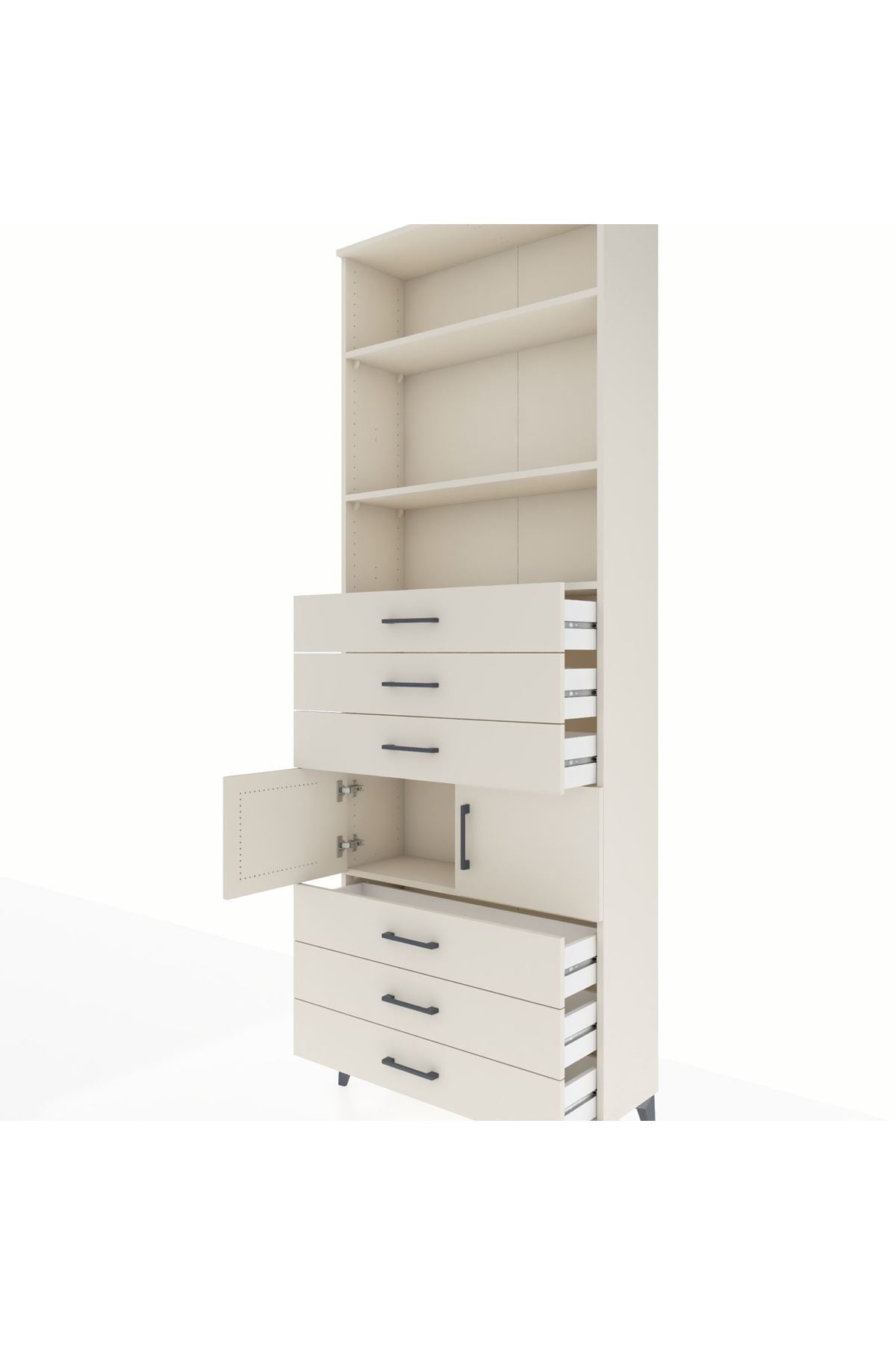 Arges Dolap 4 Raflı 6 Çekmeceli 2 Kapaklı 88x30x243 - S33M220V1A