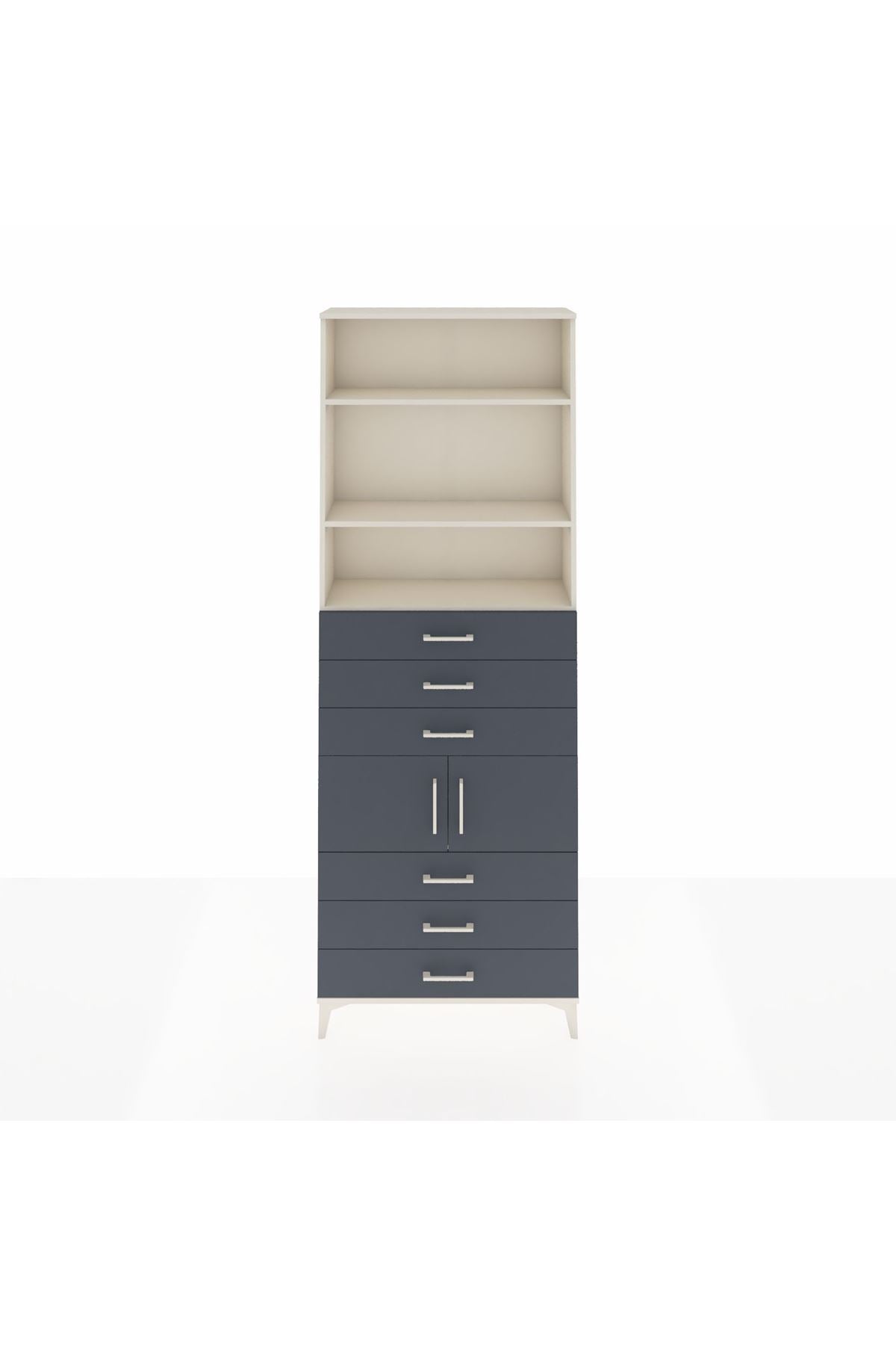 Arges Dolap 4 Raflı 6 Çekmeceli 2 Kapaklı 88x30x243 - S33M220V2A