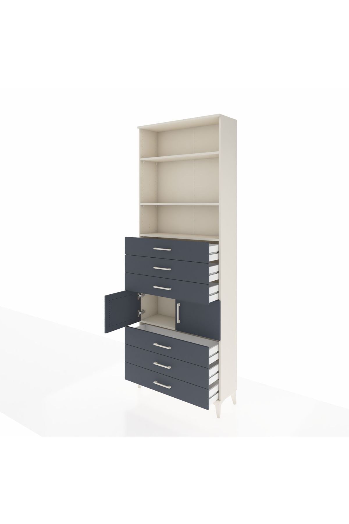 Arges Dolap 4 Raflı 6 Çekmeceli 2 Kapaklı 88x30x243 - S33M220V2A