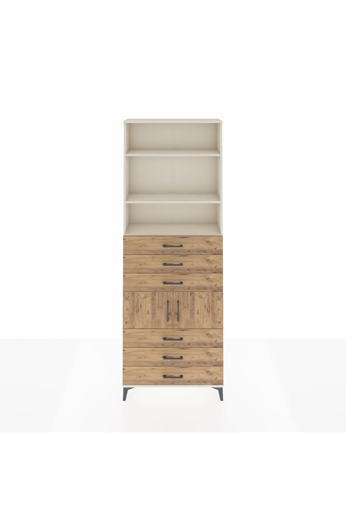 Arges Dolap 4 Raflı 6 Çekmeceli 2 Kapaklı 88x30x243 - S33M220V3A