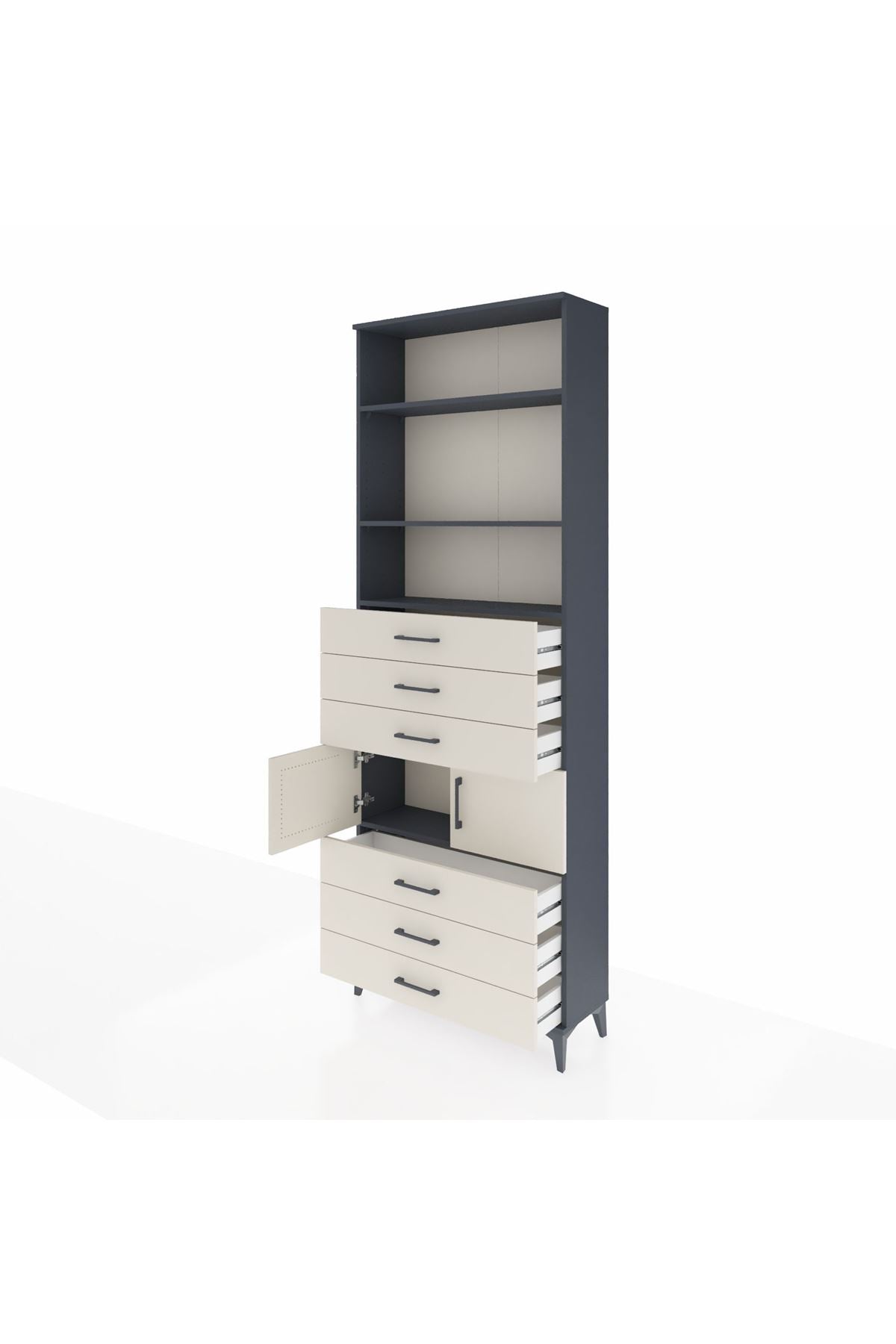 Arges Dolap 4 Raflı 6 Çekmeceli 2 Kapaklı 88x30x243 - S33M220V4A