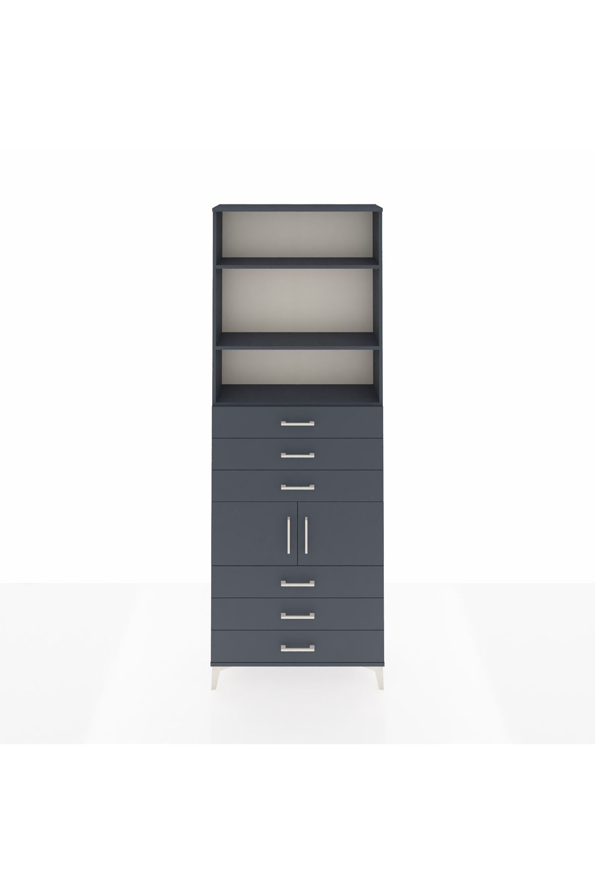 Arges Dolap 4 Raflı 6 Çekmeceli 2 Kapaklı 88x30x243 - S33M220V5A