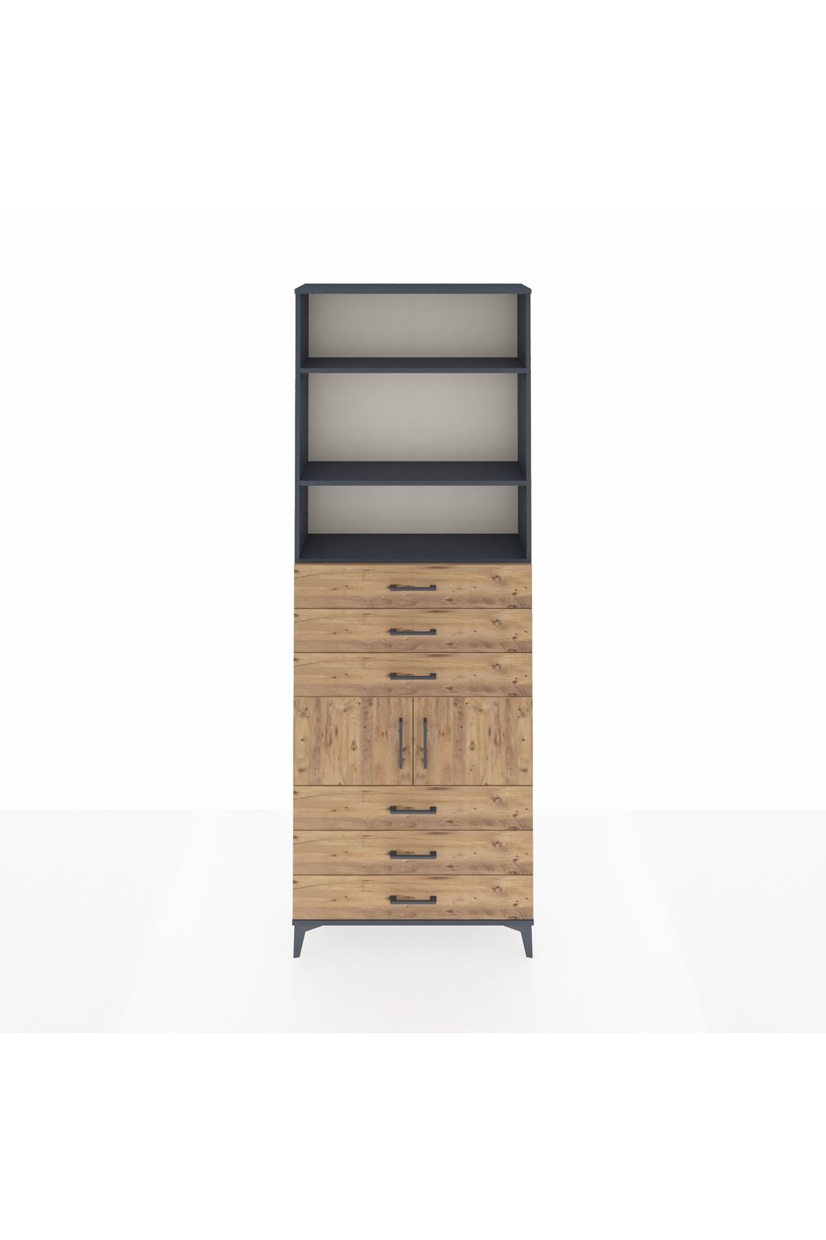 Arges Dolap 4 Raflı 6 Çekmeceli 2 Kapaklı 88x30x243 - S33M220V6A