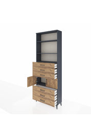 Arges Dolap 4 Raflı 6 Çekmeceli 2 Kapaklı 88x30x243 - S33M220V6A