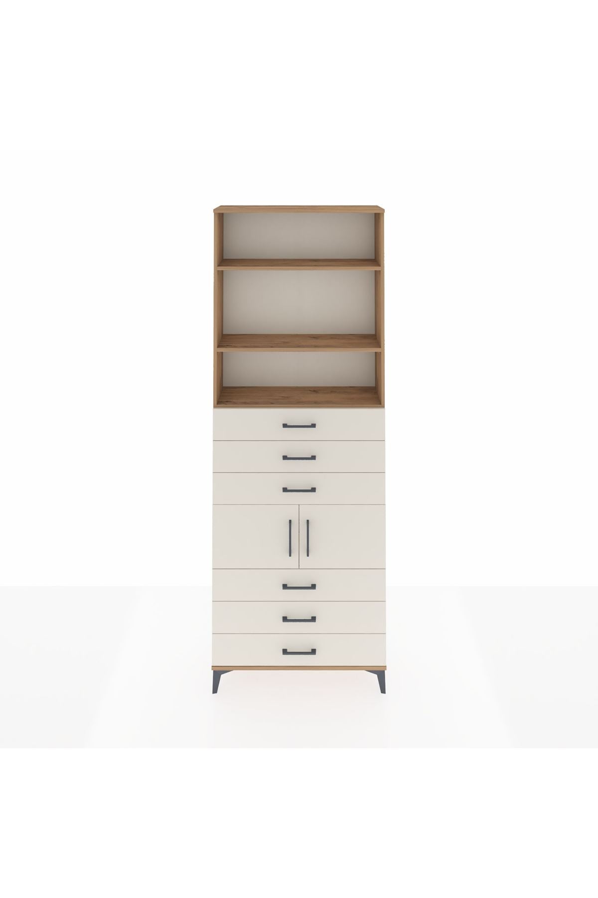 Arges Dolap 4 Raflı 6 Çekmeceli 2 Kapaklı 88x30x243 - S33M220V7A