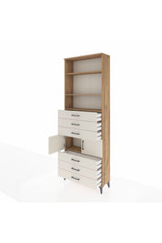 Arges Dolap 4 Raflı 6 Çekmeceli 2 Kapaklı 88x30x243 - S33M220V7A