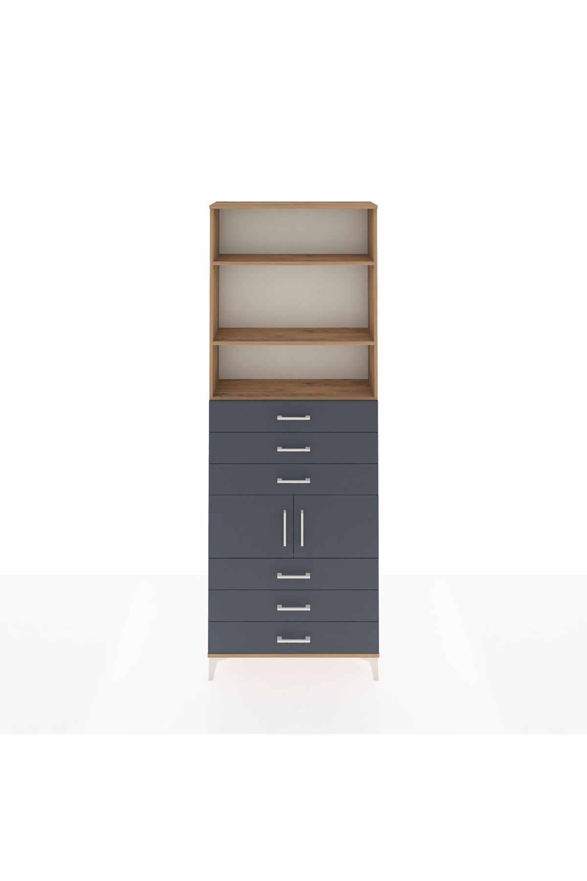 Arges Dolap 4 Raflı 6 Çekmeceli 2 Kapaklı 88x30x243 - S33M220V8A
