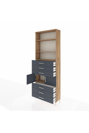 Arges Dolap 4 Raflı 6 Çekmeceli 2 Kapaklı 88x30x243 - S33M220V8A