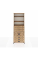 Arges Dolap 4 Raflı 6 Çekmeceli 2 Kapaklı 88x30x243