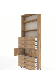 Arges Dolap 4 Raflı 6 Çekmeceli 2 Kapaklı 88x30x243 - S33M220V9A