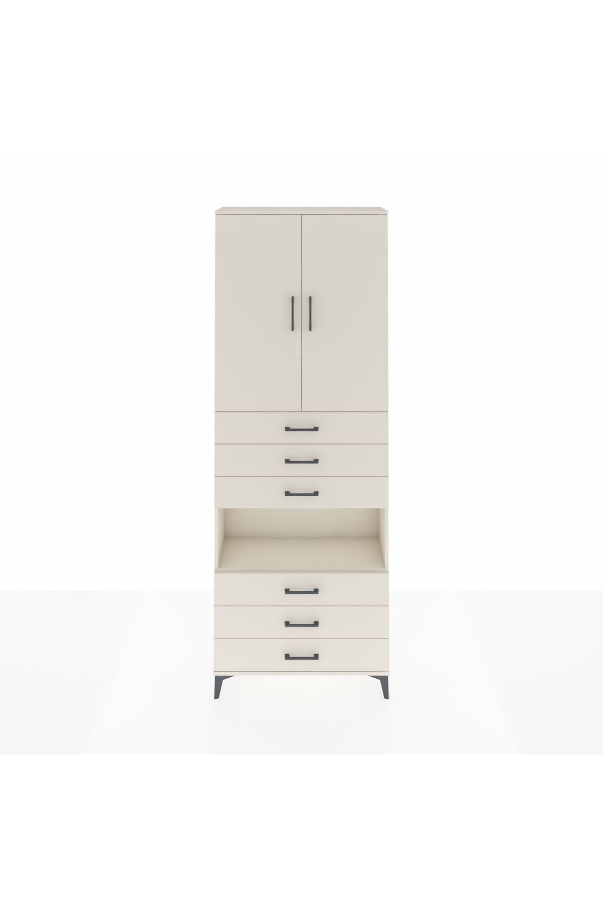 Arges Dolap 4 Raflı 6 Çekmeceli 2 Kapaklı 88x30x243 - S33M221V1A