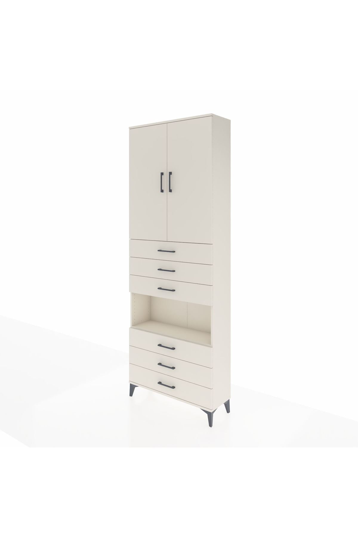 Arges Dolap 4 Raflı 6 Çekmeceli 2 Kapaklı 88x30x243 - S33M221V1A