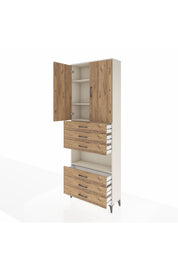 Arges Dolap 4 Raflı 6 Çekmeceli 2 Kapaklı 88x30x243 - S33M221V3A