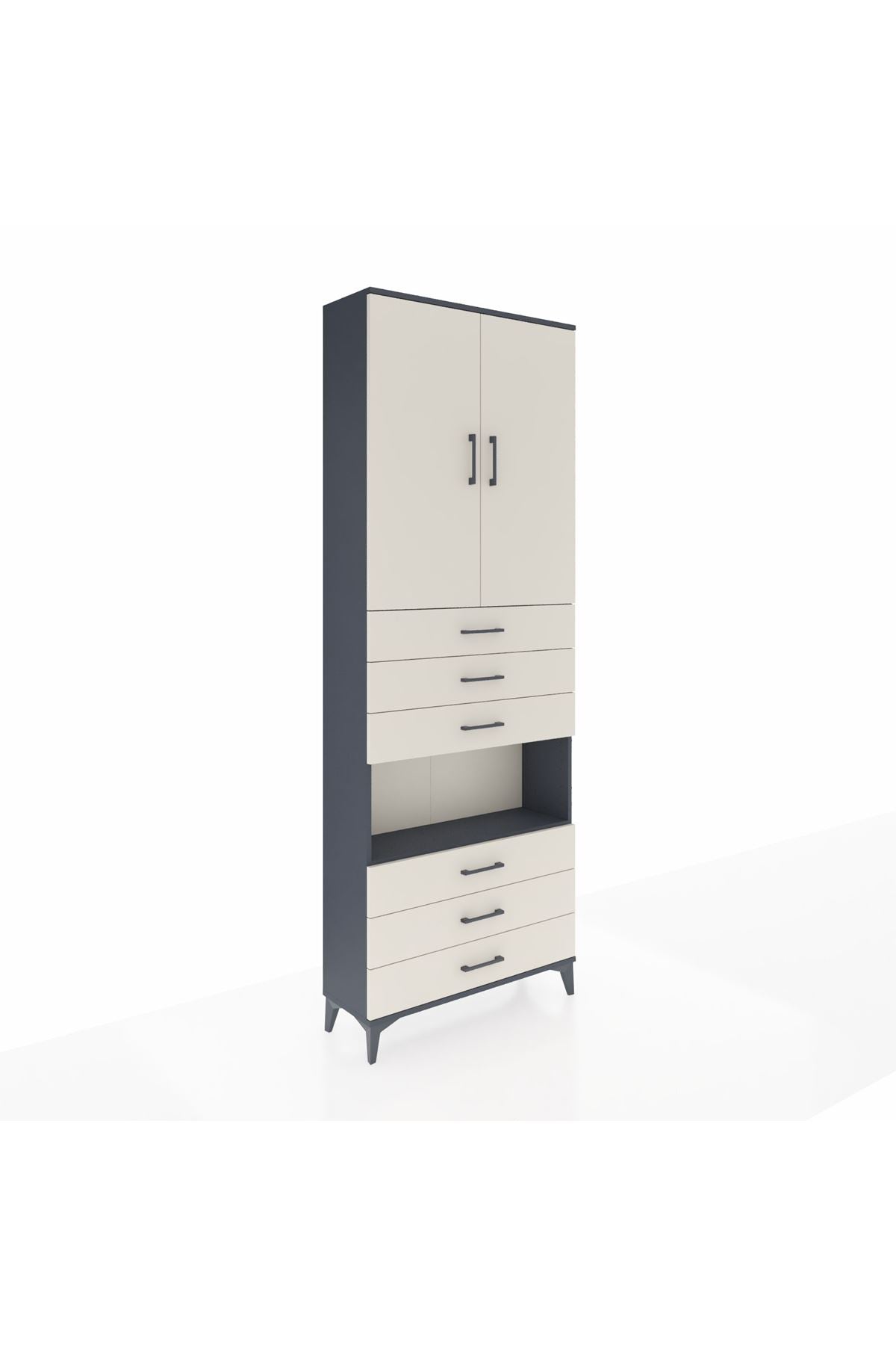 Arges Dolap 4 Raflı 6 Çekmeceli 2 Kapaklı 88x30x243 - S33M221V4A