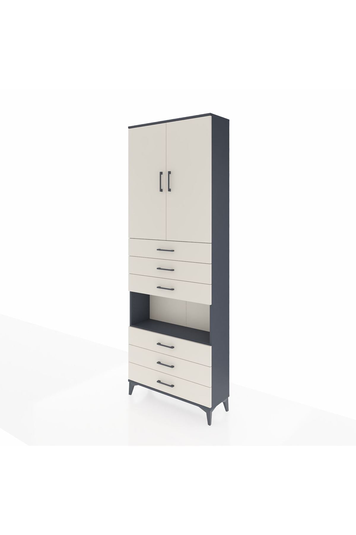Arges Dolap 4 Raflı 6 Çekmeceli 2 Kapaklı 88x30x243 - S33M221V4A
