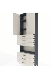 Arges Dolap 4 Raflı 6 Çekmeceli 2 Kapaklı 88x30x243 - S33M221V4A