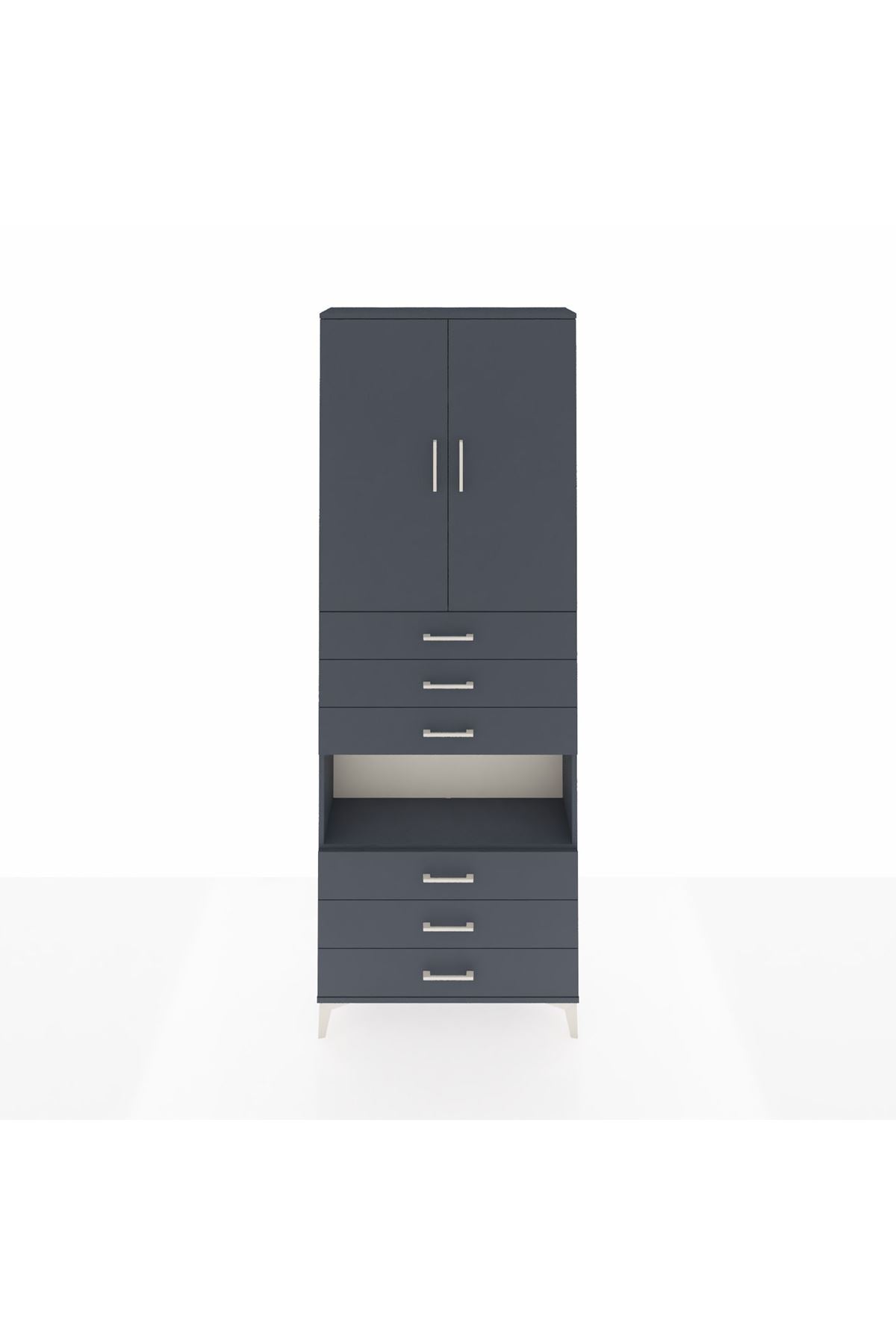 Arges Dolap 4 Raflı 6 Çekmeceli 2 Kapaklı 88x30x243 - S33M221V5A