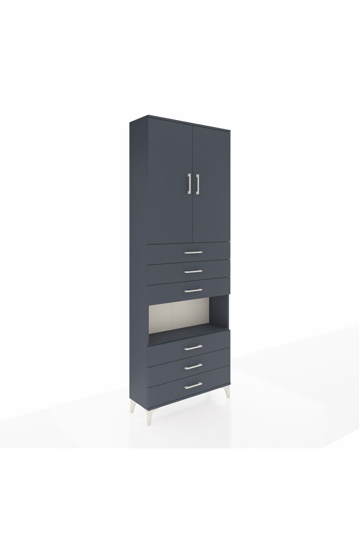 Arges Dolap 4 Raflı 6 Çekmeceli 2 Kapaklı 88x30x243 - S33M221V5A