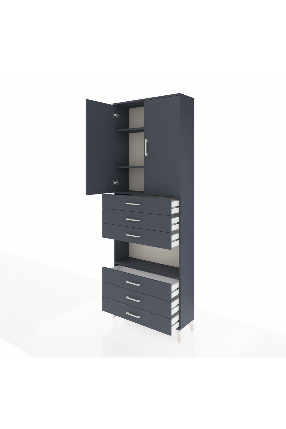 Arges Dolap 4 Raflı 6 Çekmeceli 2 Kapaklı 88x30x243 - S33M221V5A