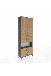 Arges Dolap 4 Raflı 6 Çekmeceli 2 Kapaklı 88x30x243 - S33M221V6A