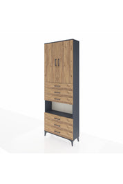 Arges Dolap 4 Raflı 6 Çekmeceli 2 Kapaklı 88x30x243 - S33M221V6A