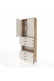 Arges Dolap 4 Raflı 6 Çekmeceli 2 Kapaklı 88x30x243 - S33M221V7A