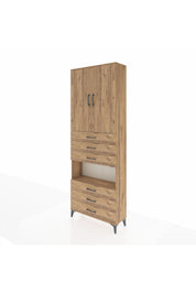 Arges Dolap 4 Raflı 6 Çekmeceli 2 Kapaklı 88x30x243 - S33M221V9A