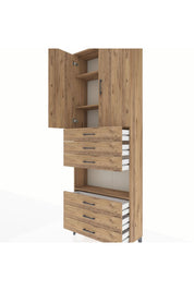 Arges Dolap 4 Raflı 6 Çekmeceli 2 Kapaklı 88x30x243 - S33M221V9A